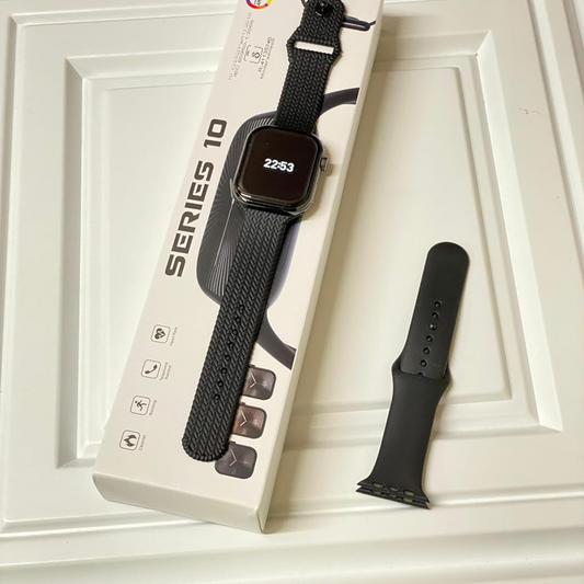 Smart Watch Series 10 Matte Finish with 4G/5G SIM, AMOLED Display, Big Speaker Grill, Bluetooth Calling, Heart Rate Monitor, Video Calling, Long Battery – Black