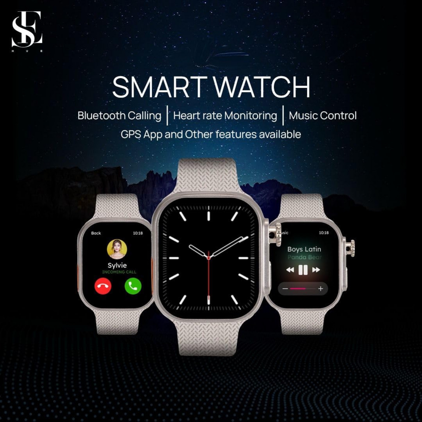 SE HUB Wisme 3+1 Smartwatch with 8GB RAM & 128GB Storage – 180° Rotating 12MP Camera, 4G/5G Sim, Wireless Charging, 60Hz Display, Heart Rate, Pedometer, Sleep Monitor Men & Women- (Silver)