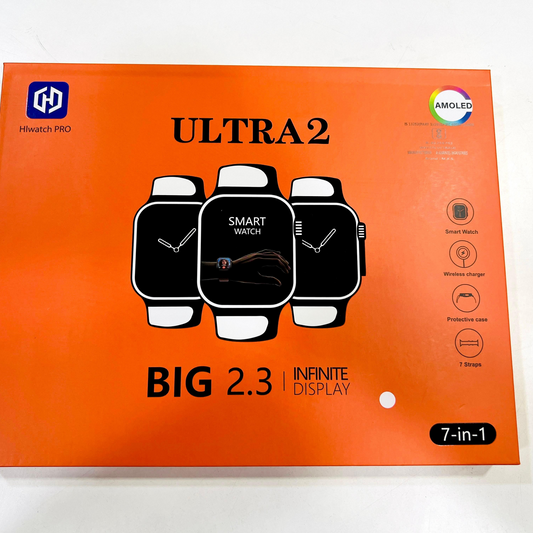 SE HUB Watch 8 Ultra 2 7 in 1-49 MM BT Calling Sports Mode Fitness 7 Belt with 1 Smart watch for Men & Women Smartwatch (Black)