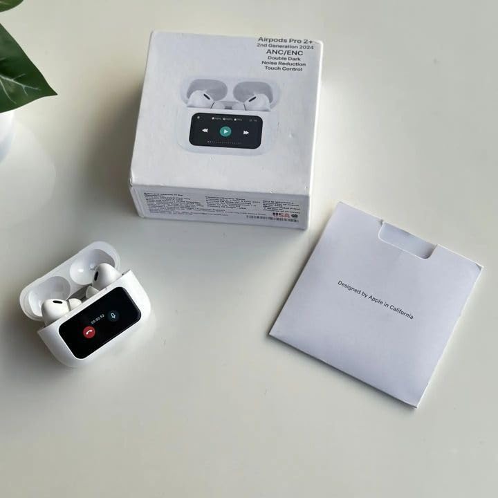 SE HUB True Wireless Noise Cancellation Earbuds – Touch LCD Display, HD Calling, Fast Charging, 13mm 3D Bass, Gaming Earbuds with Bluetooth 5.3 + ANC – White