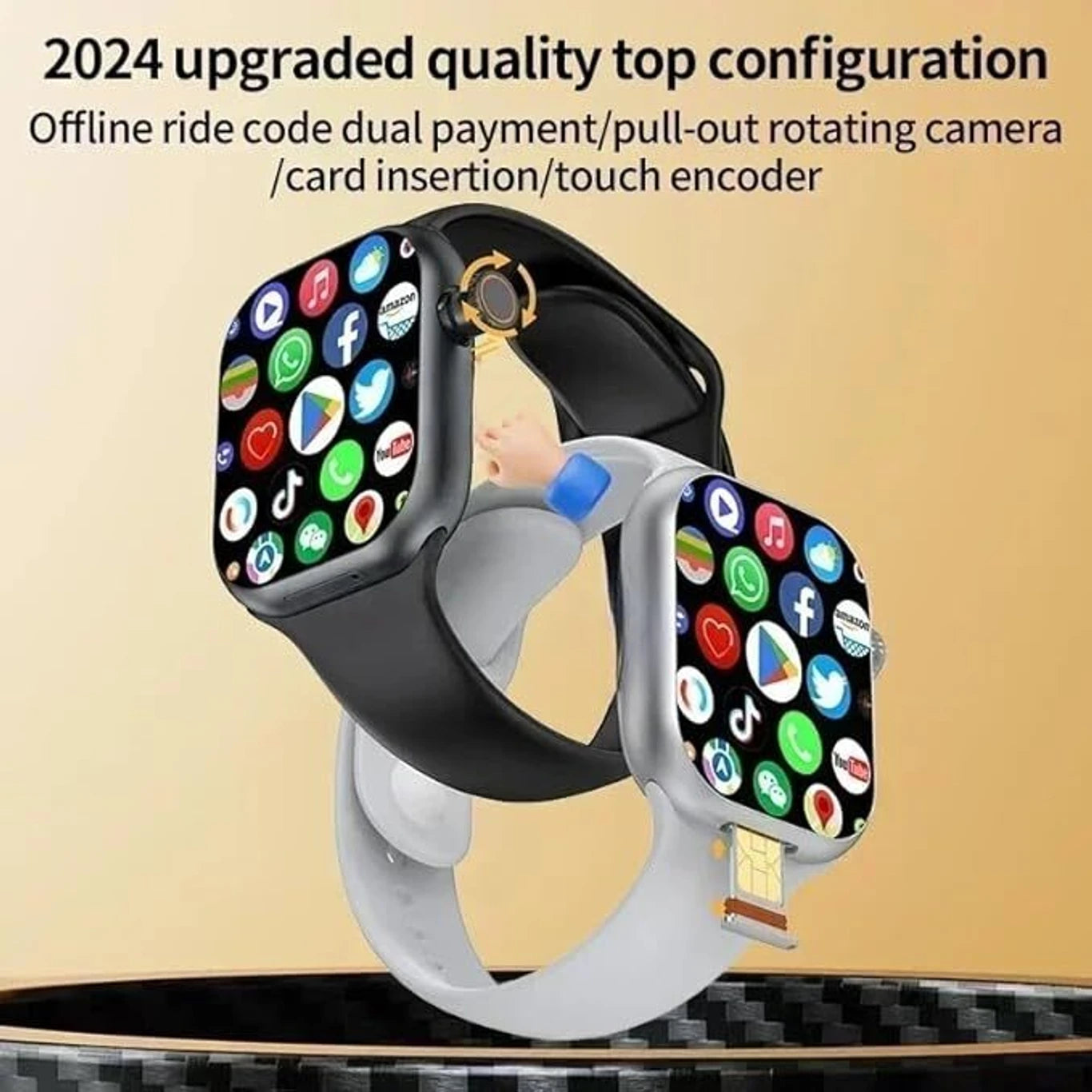 CD20 4G/5G Video Calling Smartwatch for Men & Women with 180° HD Rotating Camera, 2.29” AMOLED Display, SIM Support, Bluetooth Calling, WiFi, Fitness Tracking, Heart Rate Monitor, Multiple Sports Modes & Premium Black Silicone Strap (49MM)