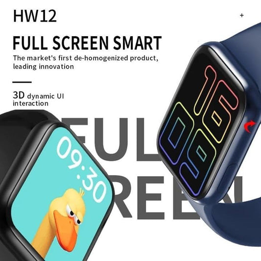 Full Screen Smartwatch with IP68 Waterproof, 100+ Sports Modes, Bluetooth Calling, Heart Rate Monitor, Unlimited Watch Faces – For Men & Women (Black)