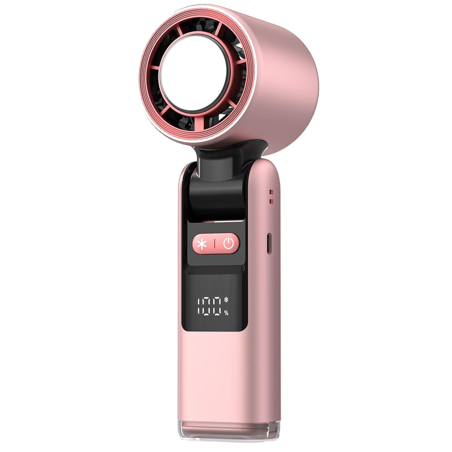 Mini Portable Hand Fan – 4000mAh Rechargeable | 6-Speed Foldable Fan for Handheld, Table & Neck Use (Pink)