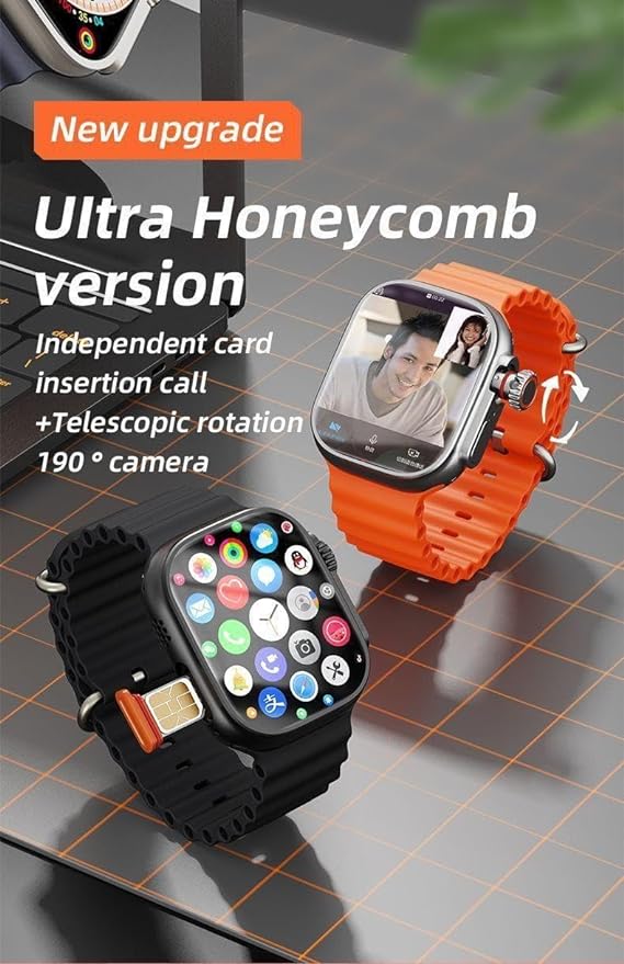 S9 Ultra 2.04 Amoled Large Screen with 4G/5G sim Watch Rotating Camera