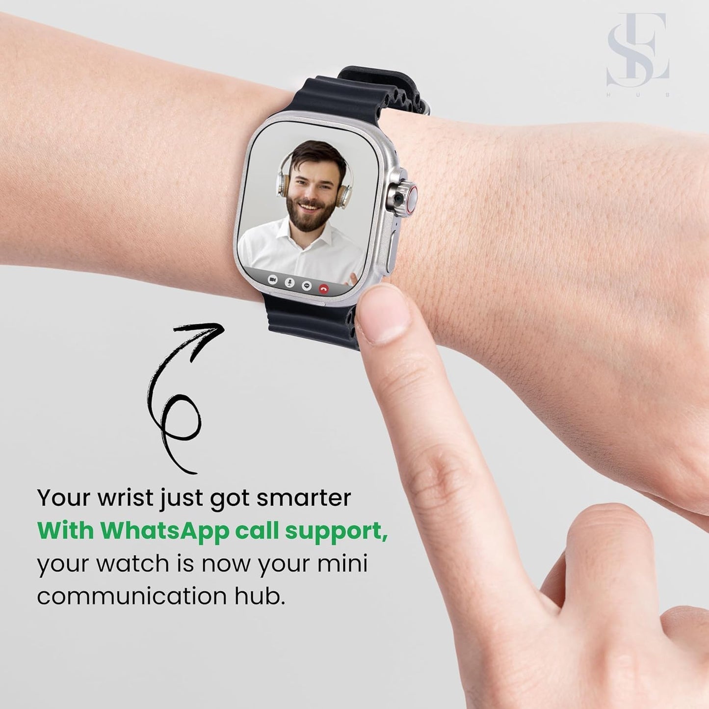 SE HUB HW 3 Call Smart Watch with SIM Card, HD Dual Camera, Fitness Tracker, Bluetooth Calling, Heart Rate Monitor, Music & More – Black