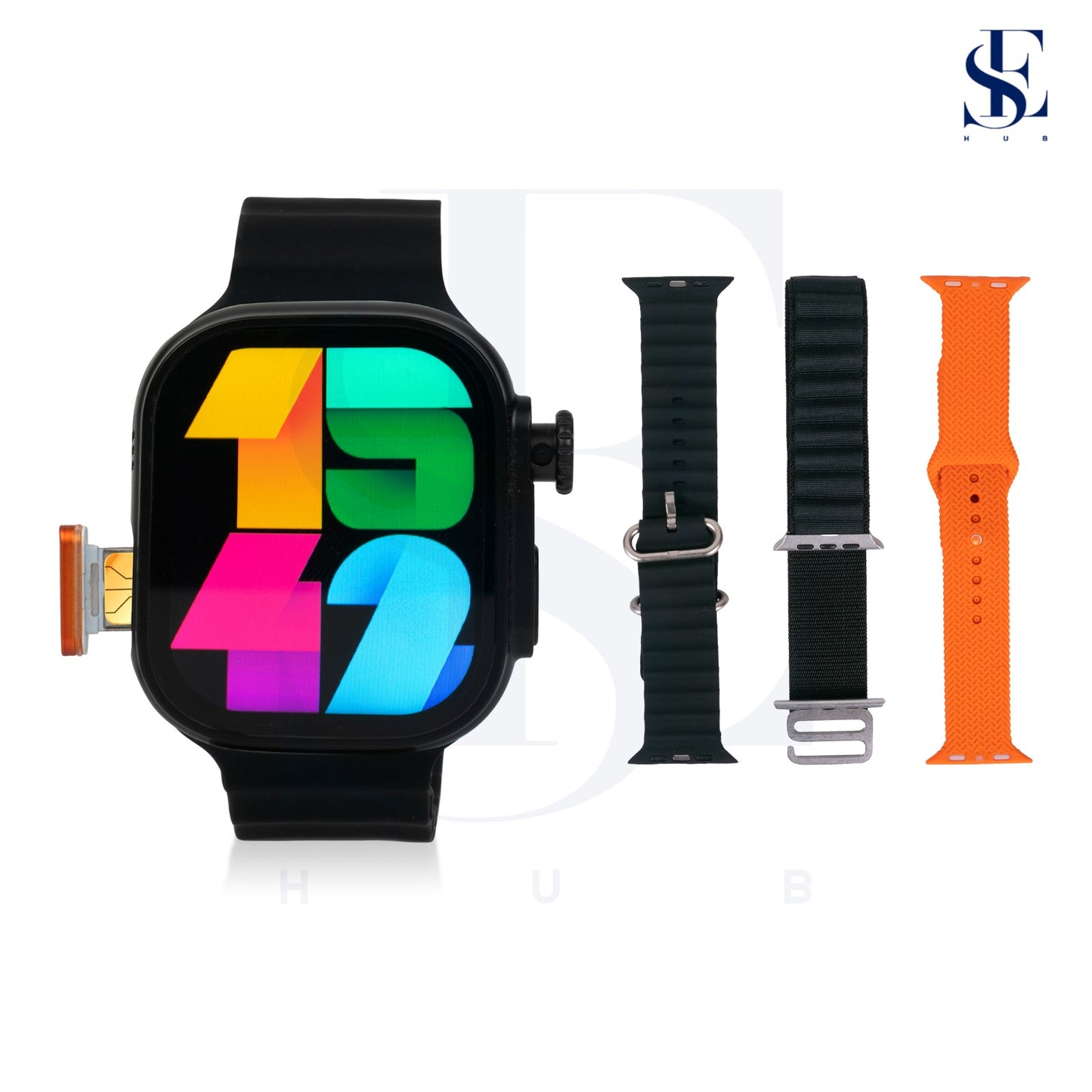 SE HUB Smart Watch with 4G Sim Card with Hiden 180°Camera, Amoled Hd Display, 4 Gb Ram 64 Gb Storage Whatsapp, Instagram, AI, GPS Track, Fitness Tracker, Video Calling for Men & Women-Black