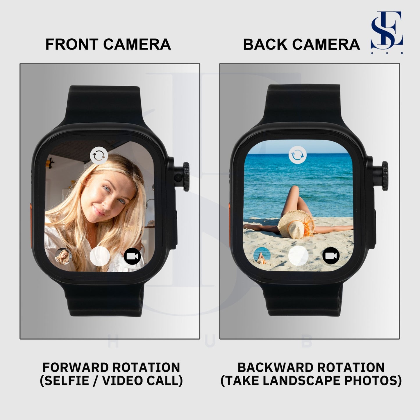 SE HUB Smart Watch with 4G Sim Card with Hiden 180°Camera, Amoled Hd Display, 4 Gb Ram 64 Gb Storage Whatsapp, Instagram, AI, GPS Track, Fitness Tracker, Video Calling for Men & Women-Black