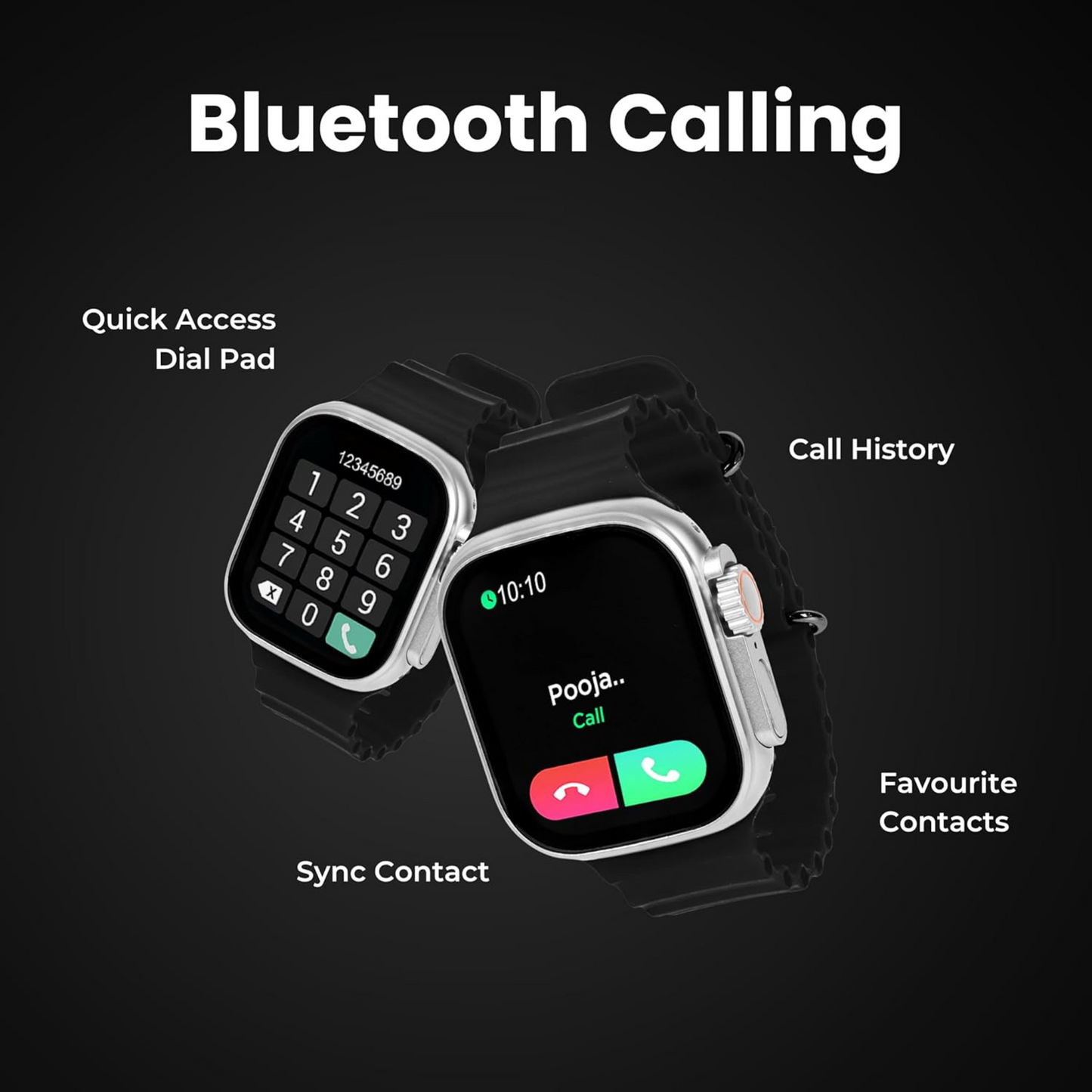 SE HUB 7-in-1 Smartwatch – 49mm Bluetooth Calling, Sports & Fitness Tracker, Heart Rate & Sleep Monitor, 7 Interchangeable Belts (Orange)