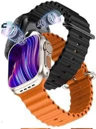 SE HUB Smart Watch with 4G/5G SIM, AMOLED Display, Bluetooth Calling, SpO2, Heart Rate Monitoring, Video Calling, 4GB RAM 64GB Storage, Long Battery Life, 49mm Men & Women Smartwatch – Orange & Black Strap