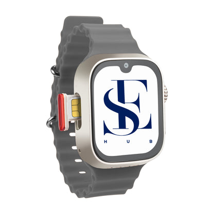 S9 Ultra GS37 Smartwatch 5G SIM | 2.0” AMOLED Display | 4GB RAM 64GB Storage | Dual Camera | Bluetooth & Video Calling| Android Apps, Social Media (SILVER)