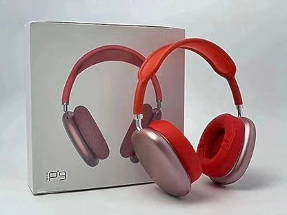 SE HUB P9 Wireless Bluetooth Over-Ear Headphones with Mic – 13 Hours Playtime, 40mm Driver, Supreme Sound, Soft Cushions, Lightweight Design – Red