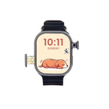 Smart Watch Ultra with 4G SIM, 180° Hidden Camera, AMOLED HD Display, 4GB RAM 64GB ROM, GPS, WhatsApp, Video Calling, AI Fitness Tracker – Black