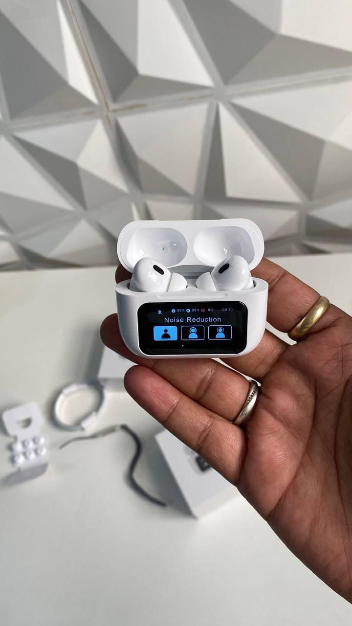 SE HUB True Wireless Noise Cancellation Earbuds – Touch LCD Display, HD Calling, Fast Charging, 13mm 3D Bass, Gaming Earbuds with Bluetooth 5.3 + ANC – White
