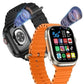 SE HUB Smart Watch with 4G/5G SIM, AMOLED Display, Bluetooth Calling, SpO2, Heart Rate Monitoring, Video Calling, 4GB RAM 64GB Storage, Long Battery Life, 49mm Men & Women Smartwatch – Orange & Black Strap