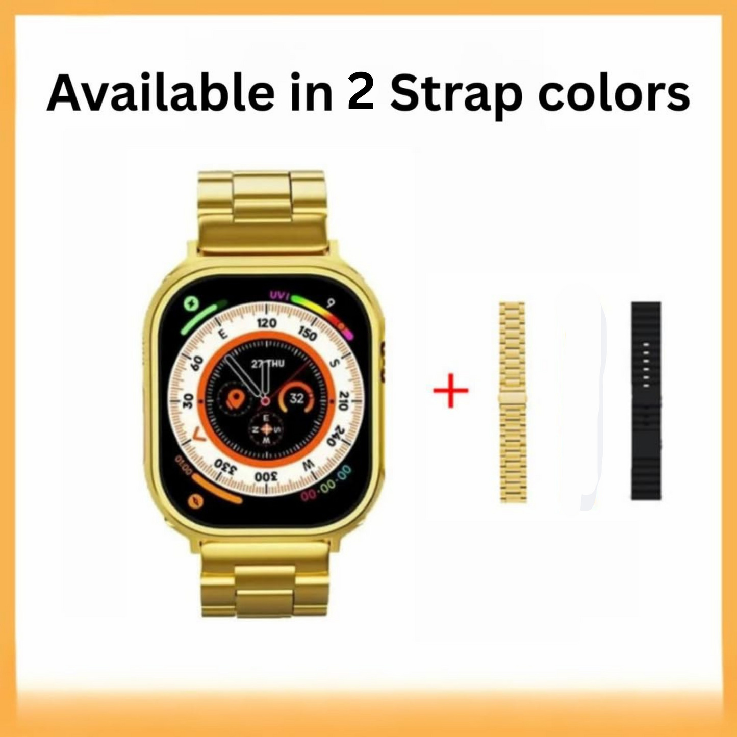 SE HUB C9 Ultra 2 Gold Smartwatch – 49mm Bluetooth Calling | Fitness Tracker
