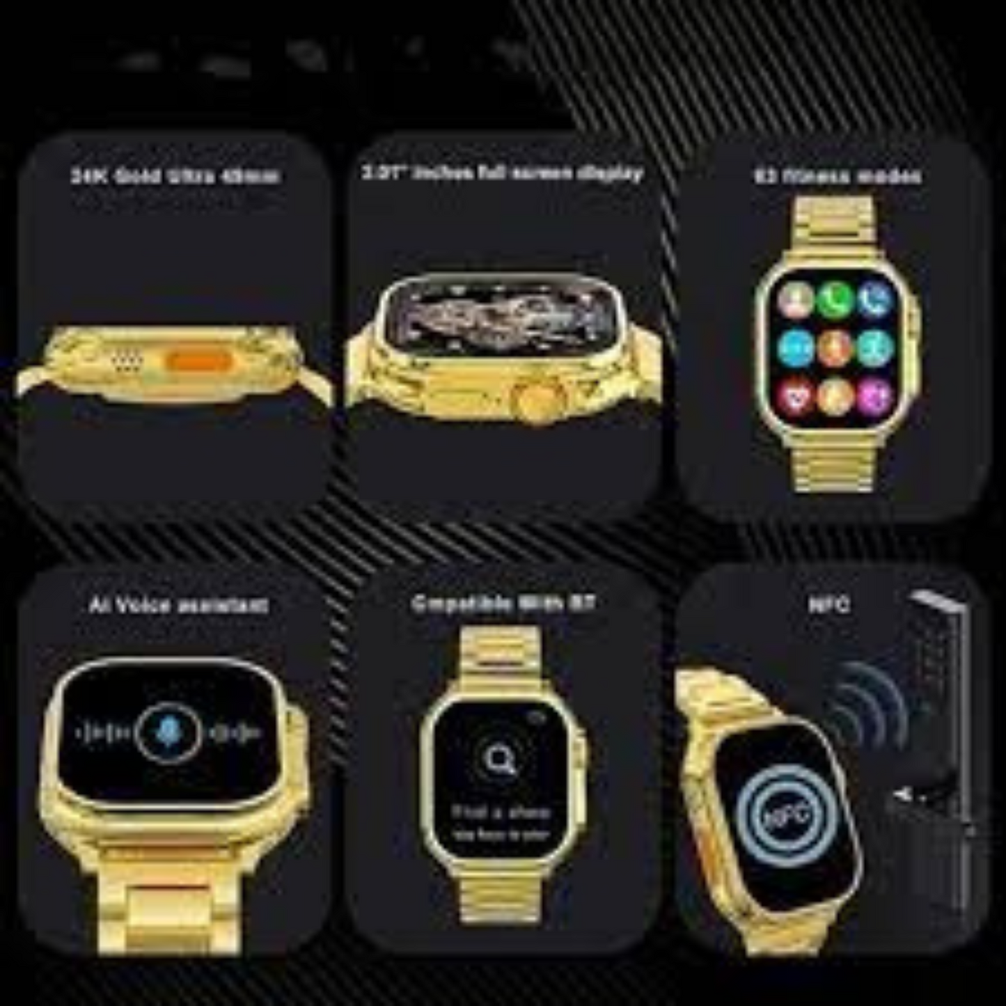 SE HUB C9 Ultra 2 Gold Smartwatch – 49mm Bluetooth Calling | Fitness Tracker