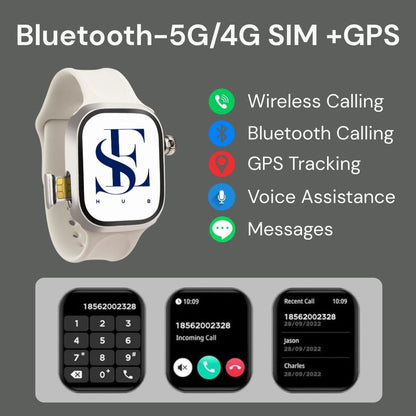 CD99 S9 HC Android 4G Smart Watch with SIM Card | Hidden 180° Camera | 8GB+128GB | AMOLED HD Display | GPS AI WhatsApp Instagram | Magnetic Rose Gold Strap Extra