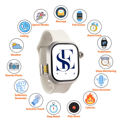 CD99 S9 HC Android 4G Smart Watch with SIM Card | Hidden 180° Camera | 8GB+128GB | AMOLED HD Display | GPS AI WhatsApp Instagram | Magnetic Rose Gold Strap Extra