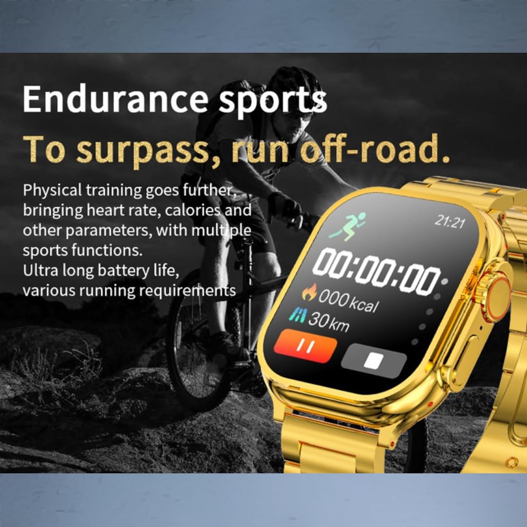 SE HUB C9 Ultra 2 Gold Smartwatch – 49mm Bluetooth Calling | Fitness Tracker