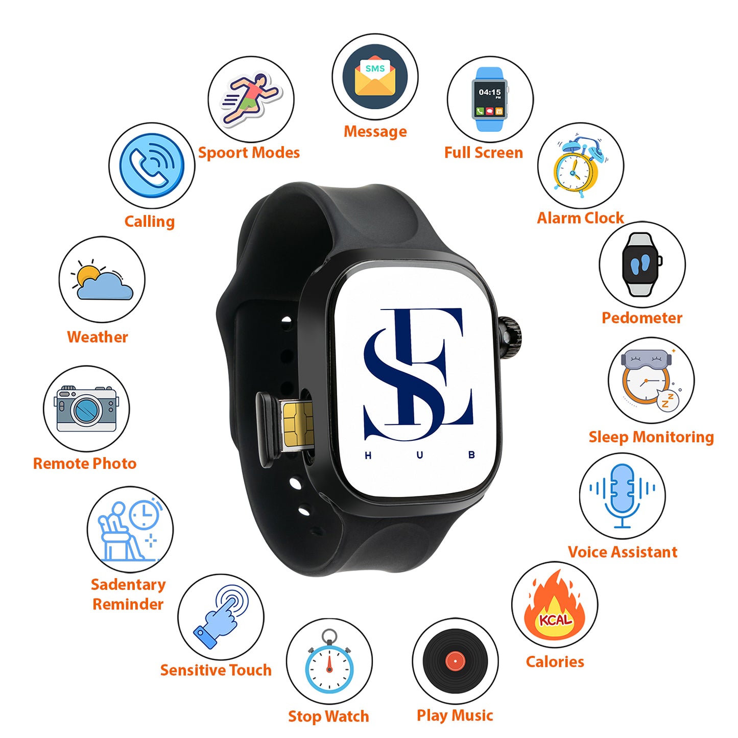 CD99 HC Android Smart Watch 4G/5G SIM Supported | 8GB+128GB | AMOLED Display | Video Calling | GPS WiFi NFC | Rotating Camera | Premium Magnetic Silver Belt
