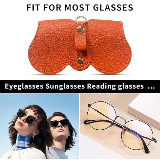 Soft Leather Sunglasses Bag – Slim Eyeglasses Case Holder, Portable & Lightweight Protective Pouch for Men & Women
