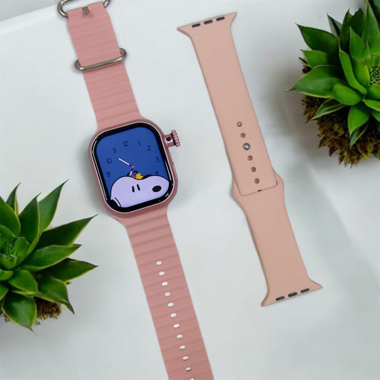 SE HUB HW Watch X Call – AMOLED Curved Display Smartwatch | 4GB RAM + 64GB Storage | Dual 180° Rotating Camera | SIM, WiFi, Play Store, Bluetooth Calling | Fast Charging (Pink)
