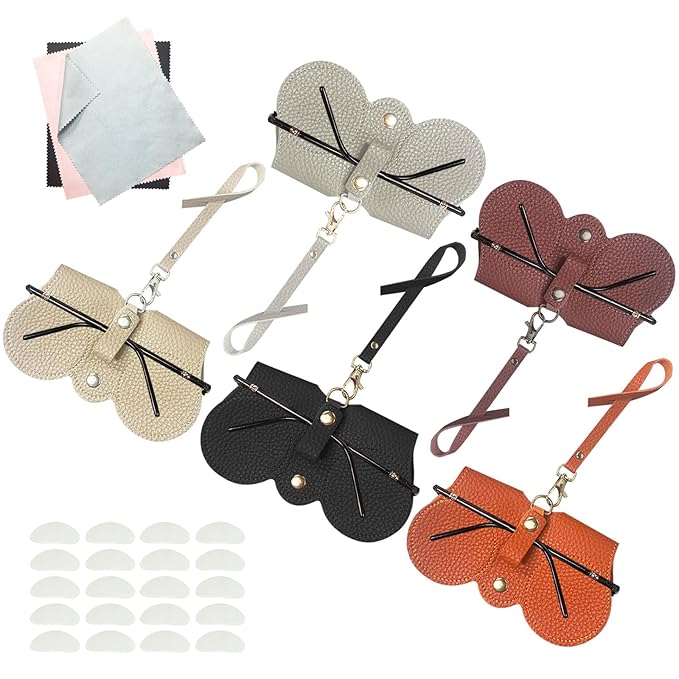 Soft Leather Sunglasses Bag – Slim Eyeglasses Case Holder, Portable & Lightweight Protective Pouch for Men & Women