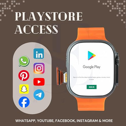 SE HUB HK ultra one Smart Watch 4G/5G – Side Camera, AI Features, GPS, SIM Enabled, AMOLED Display, Fitness & Sports Tracking, 4GB RAM 32GB ROM