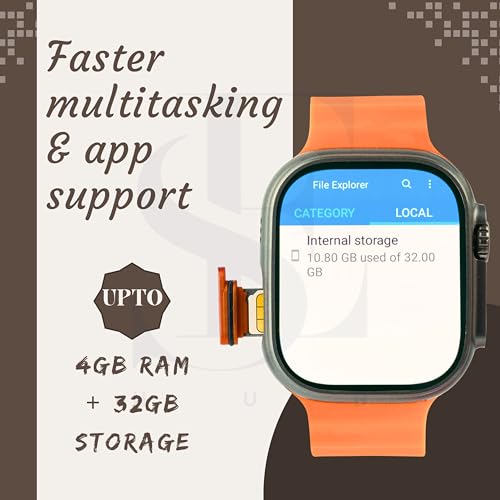 SE HUB HK ultra one Smart Watch 4G/5G – Side Camera, AI Features, GPS, SIM Enabled, AMOLED Display, Fitness & Sports Tracking, 4GB RAM 32GB ROM