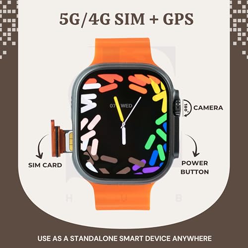 SE HUB HK ultra one Smart Watch 4G/5G – Side Camera, AI Features, GPS, SIM Enabled, AMOLED Display, Fitness & Sports Tracking, 4GB RAM 32GB ROM