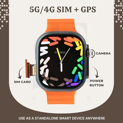 SE HUB HK ultra one Smart Watch 4G/5G – Side Camera, AI Features, GPS, SIM Enabled, AMOLED Display, Fitness & Sports Tracking, 4GB RAM 32GB ROM