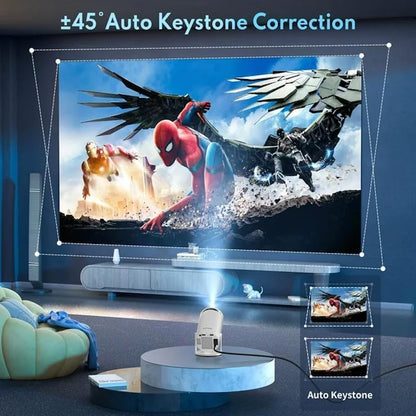 SE HUB HY300 Freestyle 4500LM Android 12 Projector | 1080P FHD | WiFi 6 & BT 5.0 | 4K/2K Support | 180° Rotation Auto Keystone | HDMI USB Miracast | 1GB/16GB