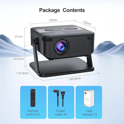 SE HUB XNANO Smart Mini Projector with Android | 4K & 1080P Support (Native 720P) | Built-in Netflix, YouTube & Prime Video | WiFi 6, Bluetooth 5.2 | Portable Home Theater Projector