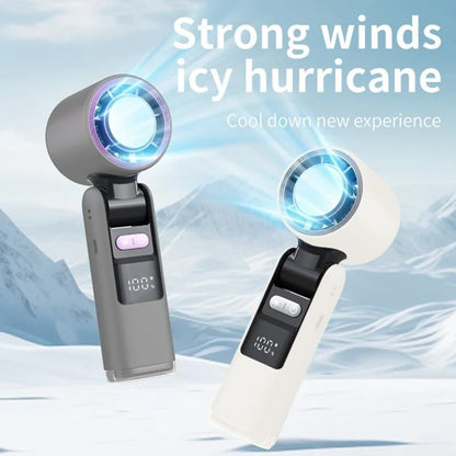 k-801 Mini Portable Hand Fan – 4000mAh Rechargeable, 6-Speed Mode, 180° Foldable Handheld Table & Neck Fan, Long-Lasting Battery for Cooking,Travel, Makeup, Office & Home, Outside Use- (white)