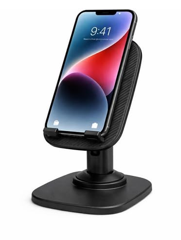 SE HUB Desktop Mobile Mount K5, Mobile Stand with Stabilization & Anti Shake, 360 Degree Rotation Phone Stand for Car Dashboard and Office Table, Home (Black)
