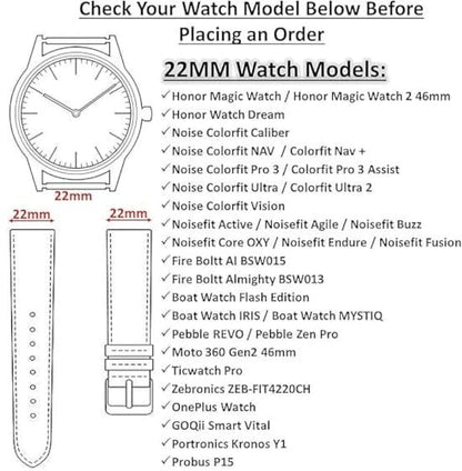 22MM silicone Strap for Smart Watches Compatible With Noise, Fireboltt, Boat Xtend, Pebble, Boat Flash, Noise Color Fit, Ultra Smart Watch & All Watches | White & maroon | Pack of 2