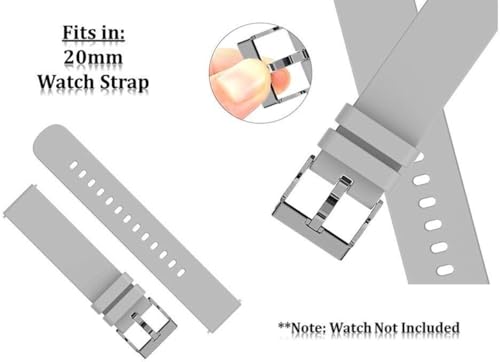 20MM silicone Strap for Smart Watches Compatible With Noise, Fireboltt, Boat Xtend, Pebble, Boat Flash, Noise Color Fit, Ultra Smart Watch & All Watches | White, Blue & Grey | Pack of 3