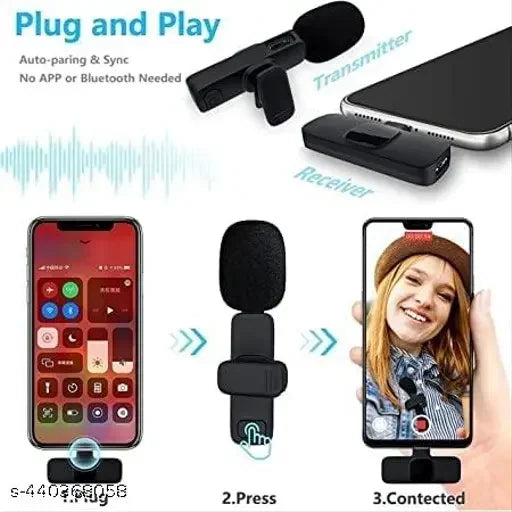 SE HUB K8 Black Modern 2 in 1 Wireless Microphone
