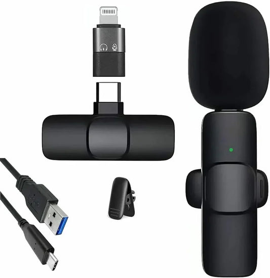 SE HUB K8 Black Modern 2 in 1 Wireless Microphone