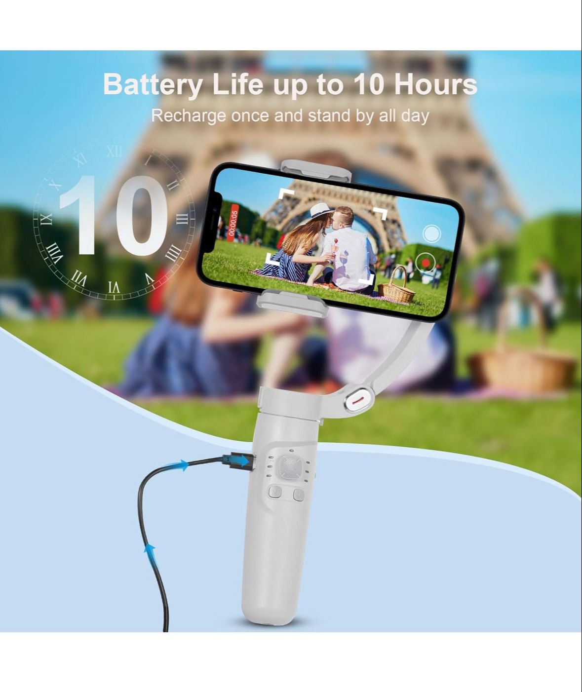 M1 Handheld Gimbal Stabilizer Camera Photo 3 - Axis Foldable Mini Selfie Sticks Tripod