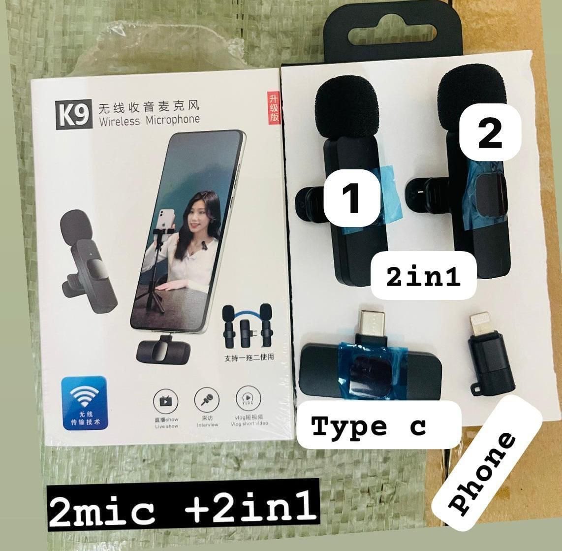 SE HUB K9 Dual Wireless Microphone for USB C Wireless Mic