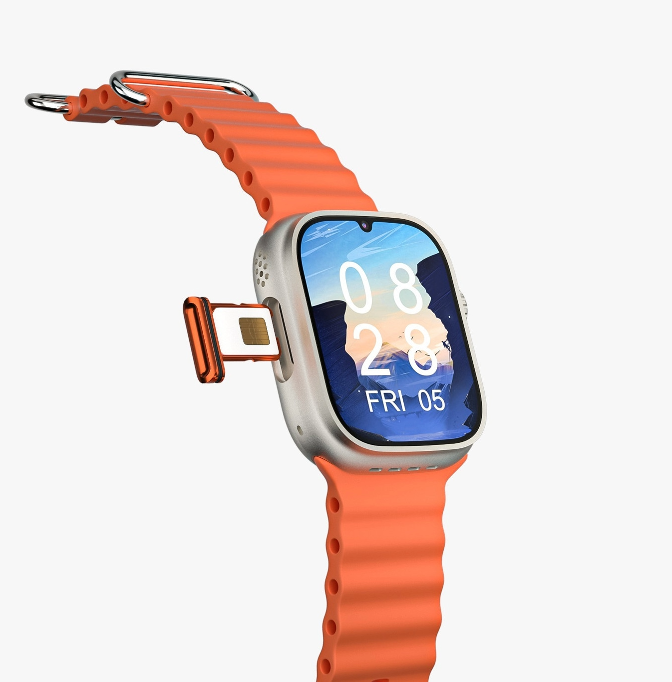 DUALCAMERA Ultra S9 Android Smart Watch 5G SIM Dual Camera Water Drop Screen Video Call Smartwatch (Black, Orange Strap, 49MM)ns and answers available