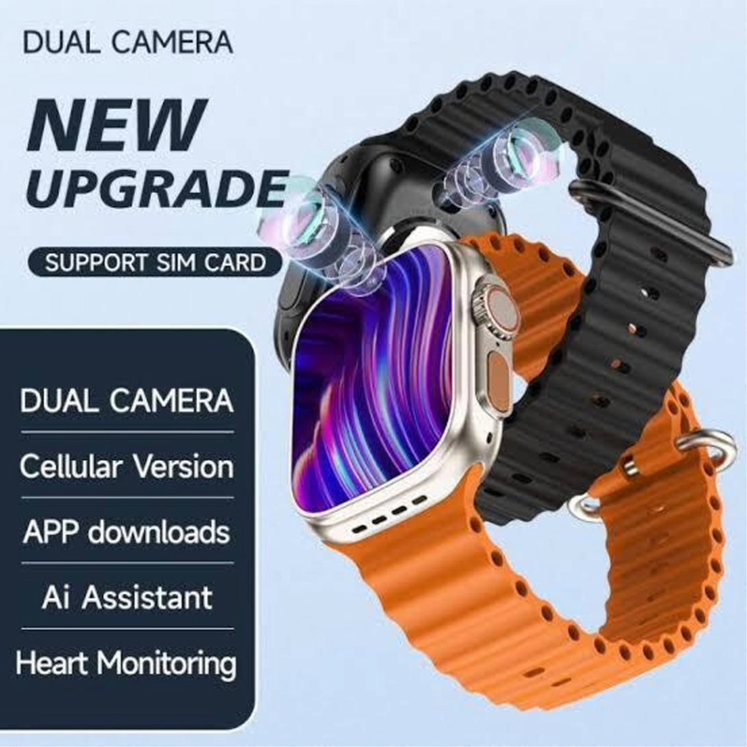 GS37 Ultra Smart Watch for Men & Women| 2.01" HD Full Touch Display | Heart Rate,Multiple Sports Modes | Google Maps Notifications, YouTube Music Control, WhatsApp & Social Media Alerts | IP67 Waterproof | Android & iOS Compatible Smartwatch
