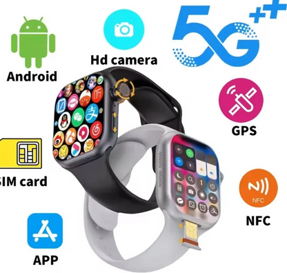 CD20 4G/5G Video Calling Smartwatch for Men & Women with 180° HD Rotating Camera, 2.29” AMOLED Display, SIM Support, Bluetooth Calling, WiFi, Fitness Tracking, Heart Rate Monitor, Multiple Sports Modes & Premium Black Silicone Strap (49MM)
