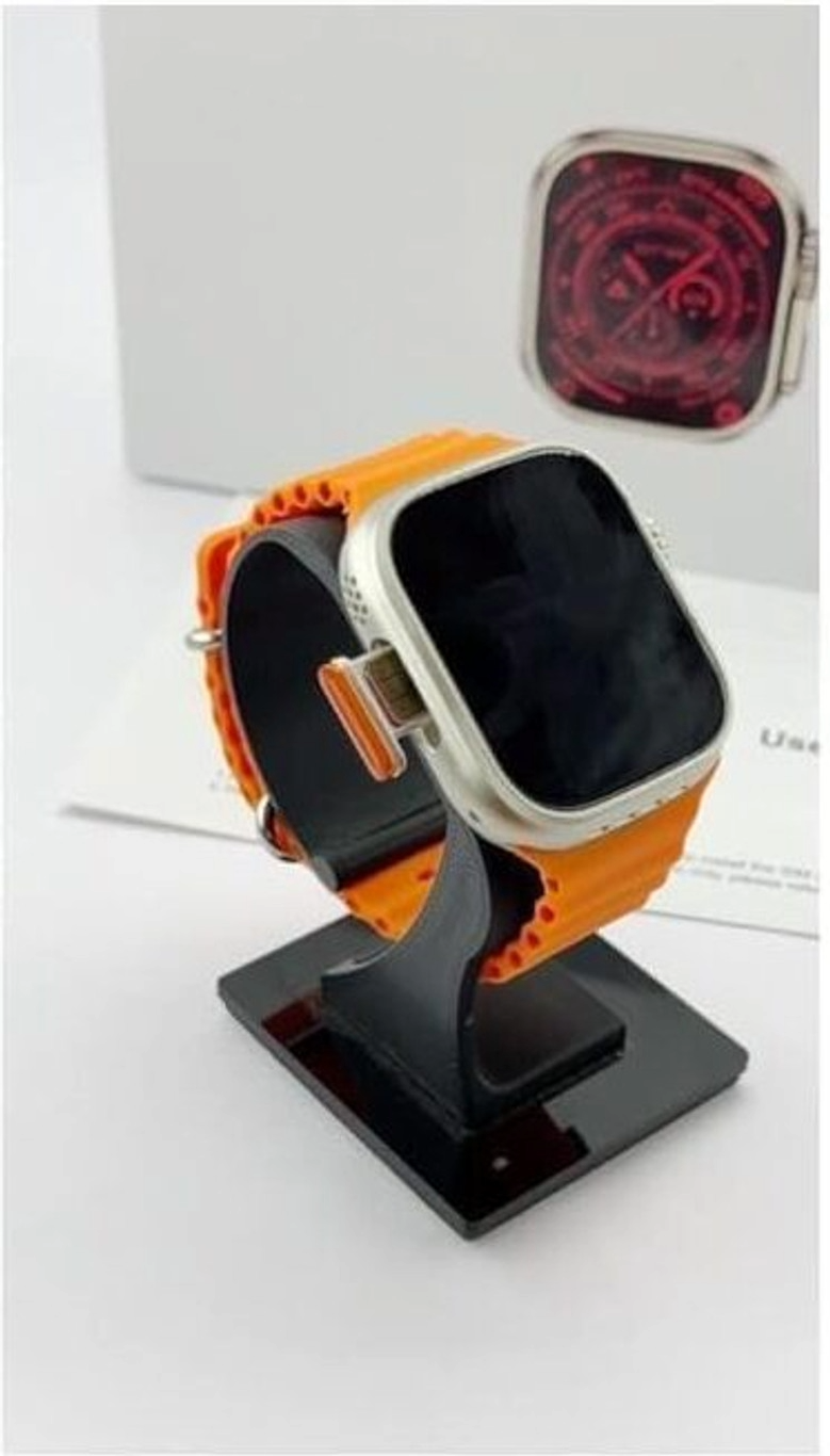 S8 ULTRA 5G SIM Android Smart Watch Honeycomb Edition, (4G SIM Supported) Smartwatch (Orange, Black Strap, 49 mm)