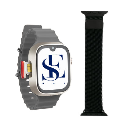 S9 Ultra GS37 5G SIM Smartwatch | 2.0” AMOLED Display | 4GB+64GB | Dual Camera | Bluetooth Calling | Android Apps | Magnetic Black Strap