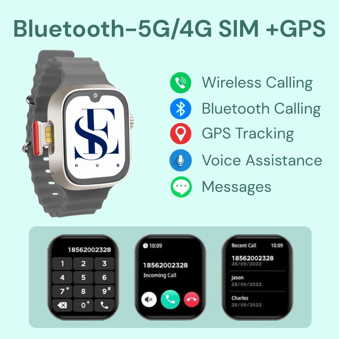 S9 Ultra GS37 5G SIM Smartwatch | 2.0” AMOLED Display | 4GB+64GB | Dual Camera | Bluetooth Calling | Android Apps | Magnetic Black Strap