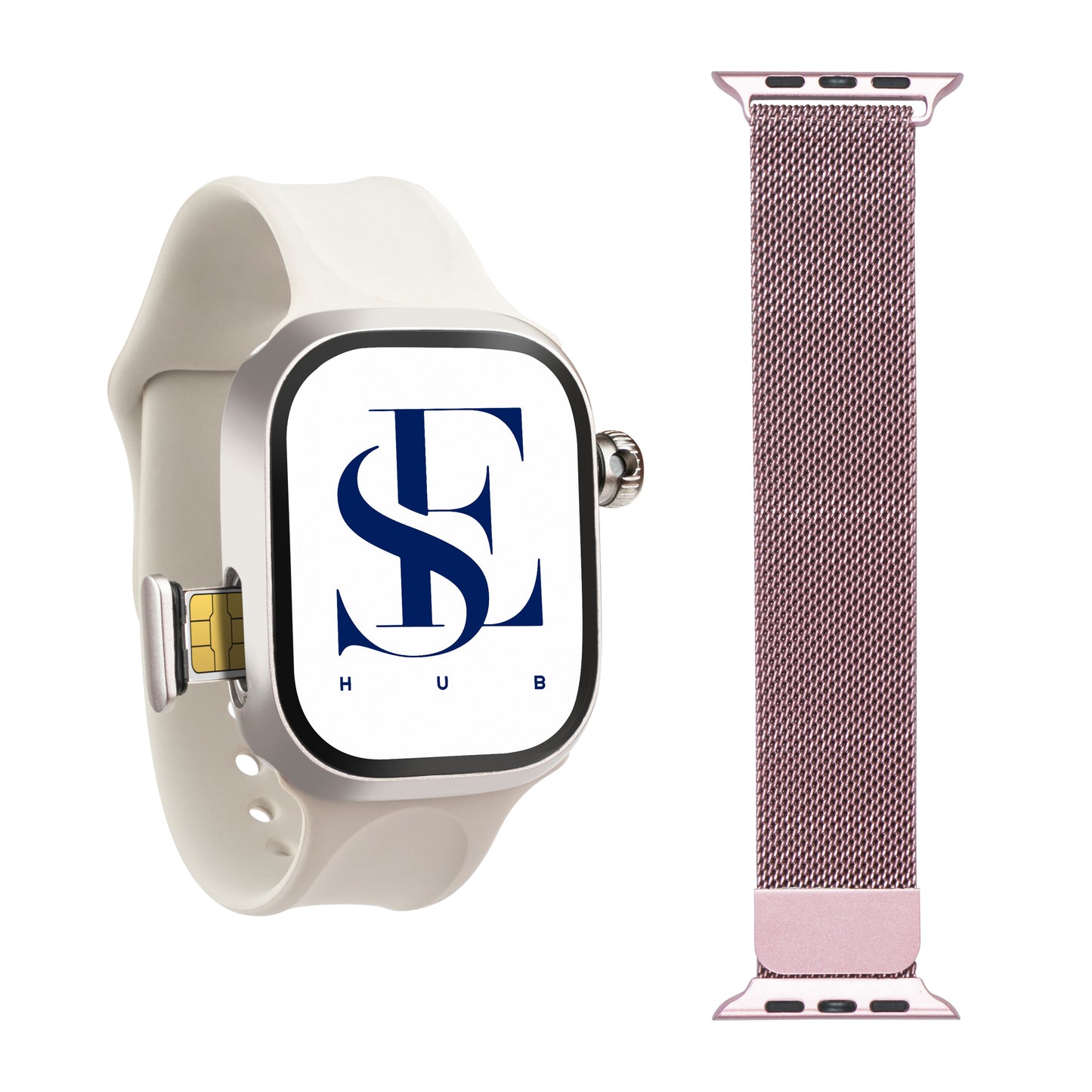 CD99 S9 HC Android 4G Smart Watch with SIM Card | Hidden 180° Camera | 8GB+128GB | AMOLED HD Display | GPS AI WhatsApp Instagram | Magnetic Rose Gold Strap Extra