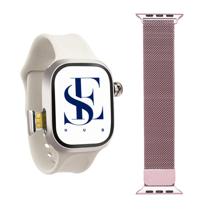 CD99 S9 HC Android 4G Smart Watch with SIM Card | Hidden 180° Camera | 8GB+128GB | AMOLED HD Display | GPS AI WhatsApp Instagram | Magnetic Rose Gold Strap Extra