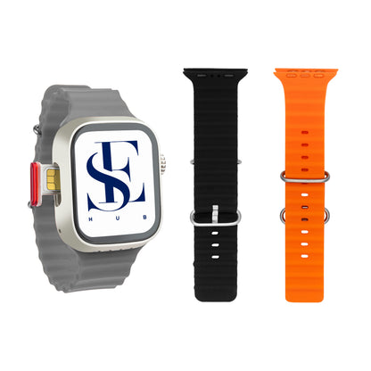 Premium S8 Ultra 5G SIM Android Smart Watch with Play Store, Maps, VoLTE Calling, Sports Features & HD Display | 5G SIM Supported | Extra Orange & Black Bands